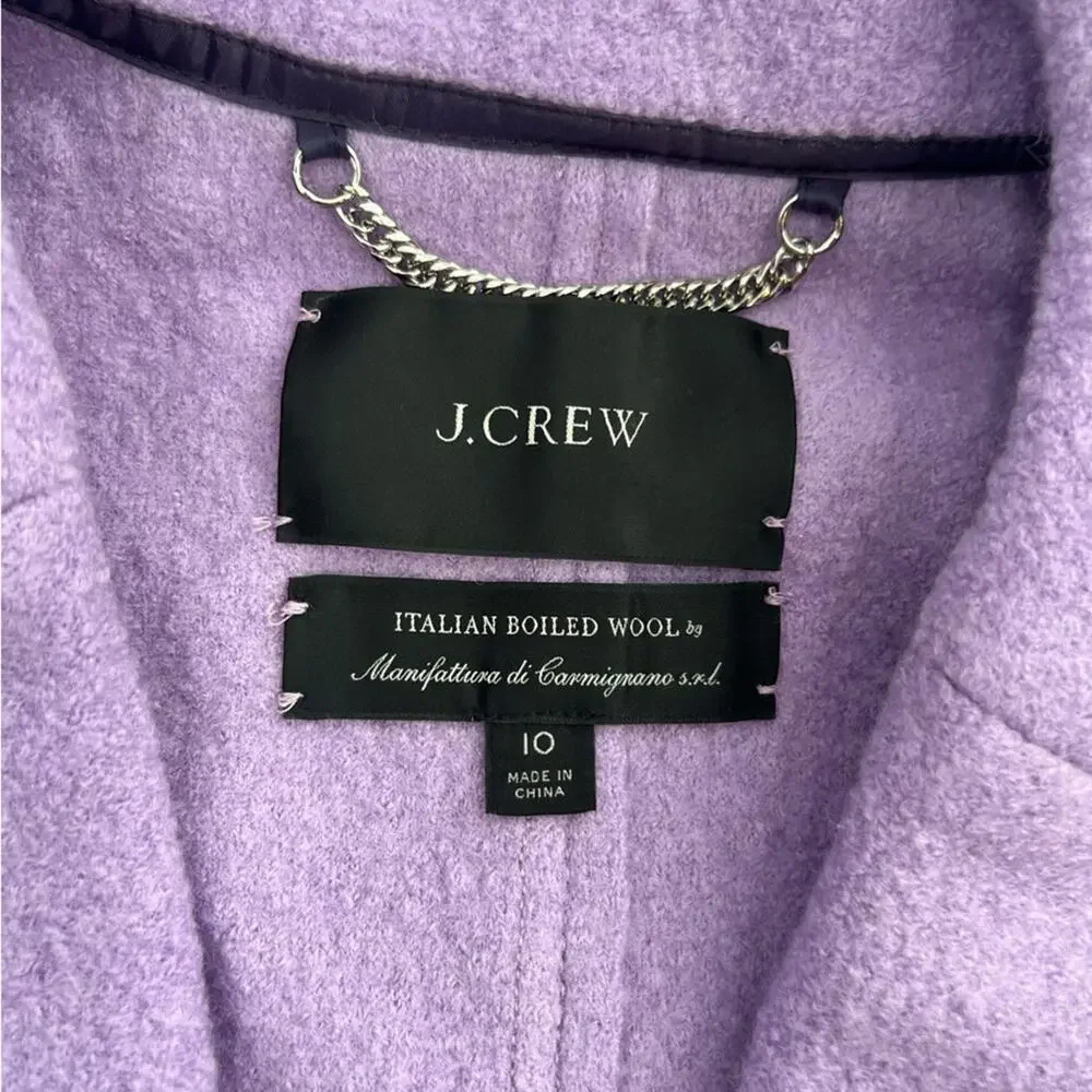 J. Crew The Daphne Topcoat in Italian Boiled Wool in Lavender Sz 10 - Picture 7 of 11